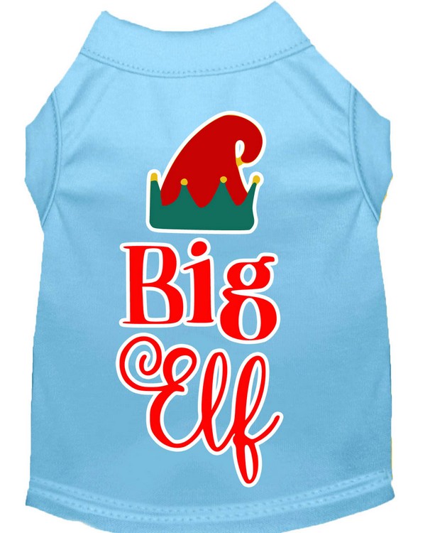 Big Elf Screen Print Dog Shirt Baby Blue XXXL